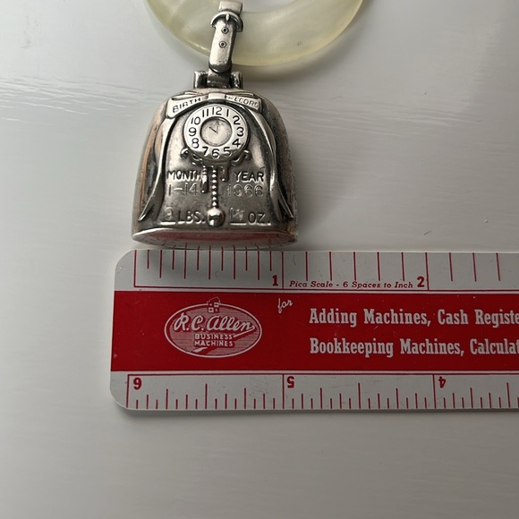 Antique Webster Sterling Silver Birth Record Baby Rattle Teething Ring - Picture 12 of 14